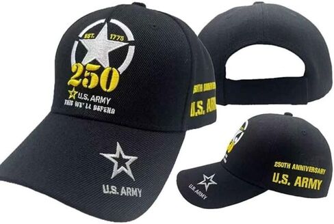 U.S. Army Star 250TH This WE Will Defend Embroidered Black HAT Cap Licensed X1 in Saudi Arabia