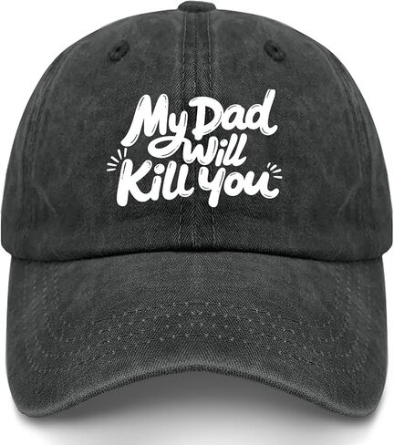قبعة My Dads Will Kill You للرجال، قبعة بيسبول عصرية مغسولة وممزقة in Kuwait