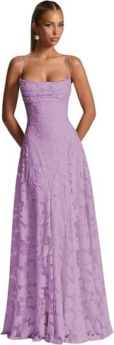 Spaghetti Straps Bridesmaid Dresses for Women Long Lace Formal Evening Gowns Floral Corset Prom Dress in Saudi Arabia