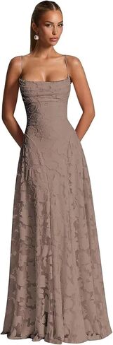 Spaghetti Straps Bridesmaid Dresses for Women Long Lace Formal Evening Gowns Floral Corset Prom Dress in Saudi Arabia