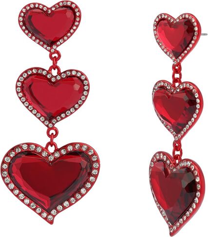 Betsey Johnson Jewelry Women's Love Spell Heart Linear Earrings in Kuwait