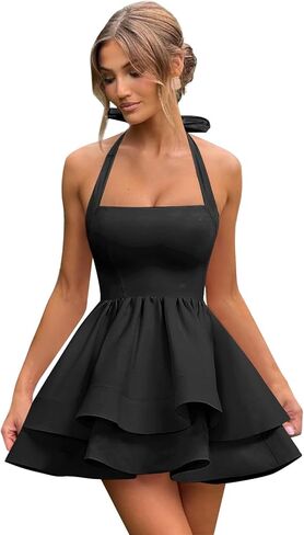 Satin Short Homecoming Dresses for Teens 2026 Halter Mini Prom Dress A Line Corset Cocktail Party Gown in Saudi Arabia