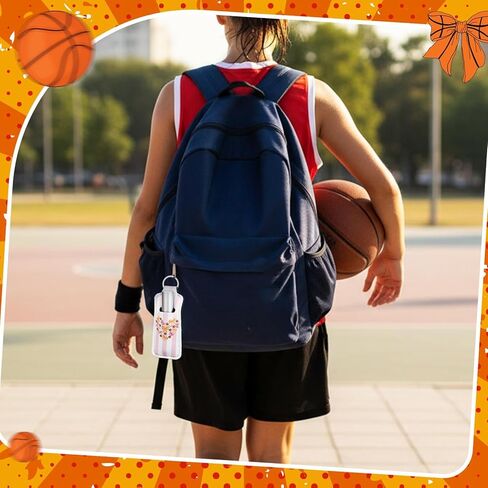 Ctosree 20 Pcs Coquette Bow Basketball Lipstick Holder Keychains Bulk Valentine Galentine Sport Ball Team Gifts Portable Lip Balm Holder for Basketball Lover Accessories Sports Party Favor in Saudi Arabia