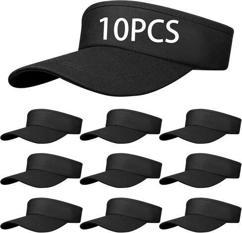 24 PCS White Empty Top Hat Bulk Solid Color Blank Adjustable Sport Sun Visor Hats Athletic Visor Caps for Women and Men Summer Outdoor Anti Ultraviolet for Beach Golf Tennis Baseball in Saudi Arabia