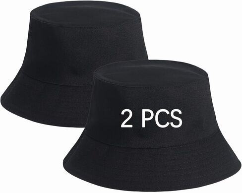 3PCS Unisex Plain Black Buckets Hats Blank for Women Men Bucket Hat Bulk Blank Sun Hat for Beach Fishing Outdoor Camping Sun Cap Adult DIY Logo Hand Draw Print Heat Transfer in Kuwait
