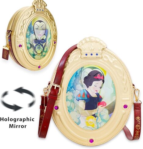 Snow White Purse for Women - Disney Handbag Bundle with Magic Mirror and Evil Queen Crossbody Bag for Teens Plus Water Bottle | Snow White Accessories in Saudi Arabia