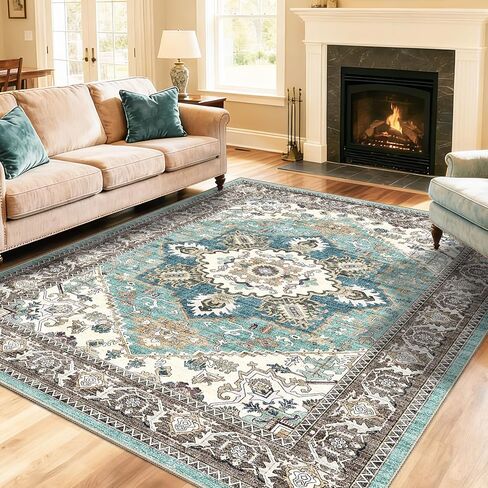 2x3 Entry Rug Non-Slip, Low Pile Vintage Small Boho Rugs Machine Washable, Rugs for Entryway Rug for Entrance Bathroom Kitchen Bedroom in Saudi Arabia