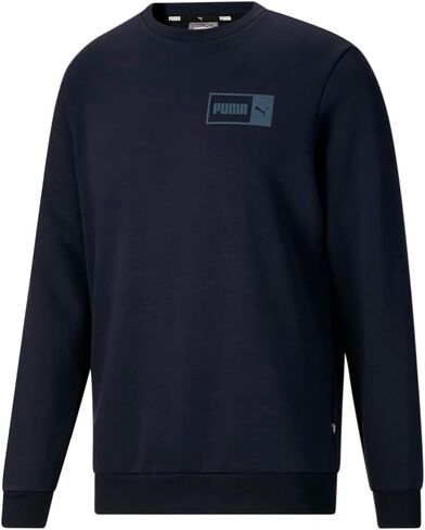 PUMA Mens Split Graphic Crew Neck Sweatshirt Casual - Blue - Size M in Saudi Arabia