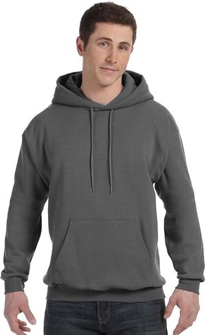Hanes ComfortBlend EcoSmart Pullover Hoodie Sweatshirt_Smoke Gray_M in Saudi Arabia