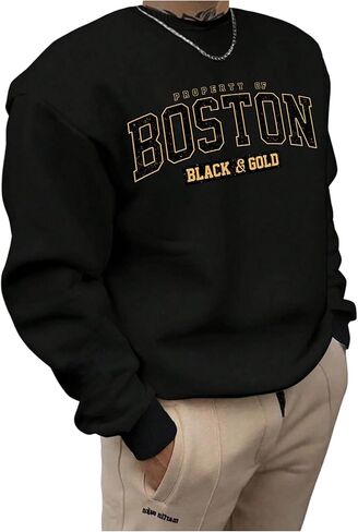 Men's Graphic Sweatshirts Long Sleeve Crew Neck Casual Pullover Tops Fall Clothes in Saudi Arabia