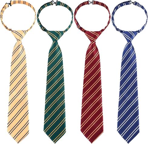 Geyoga 4 Pcs Boys Pre-tied Zipper Ties Adjustable Toddler Neck Tie for Formal Wedding Graduation School Uniforms(Cute Style) in Kuwait