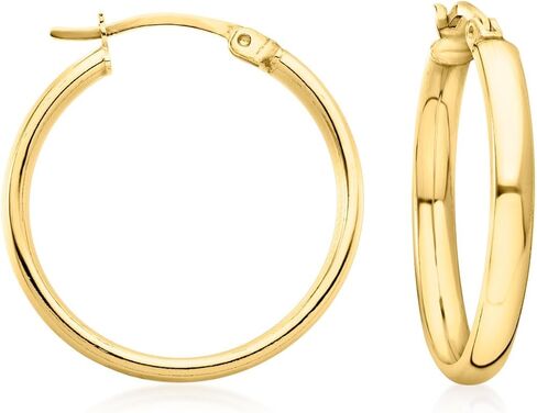 Ross-Simons 18kt Gold Over Sterling Flat Hoop Earrings in Saudi Arabia