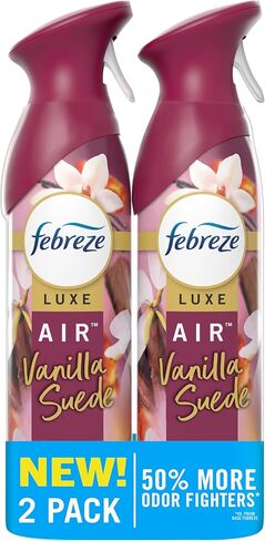 Febreze Air Freshener Spray, Odor-Fighting Room Spray, Vanilla Suede Scent, 8.8oz, 2 Count in Saudi Arabia