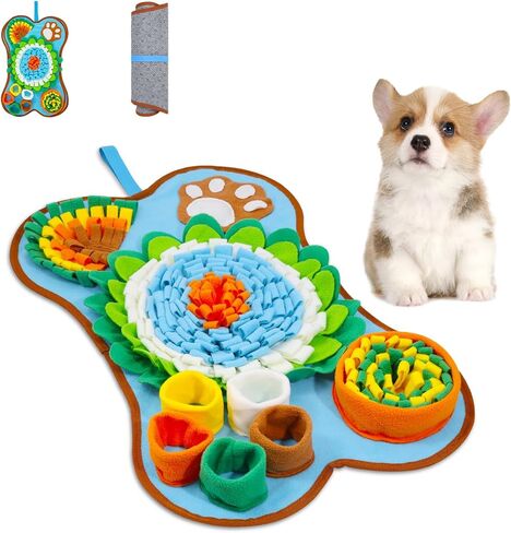 JXTZ Snuffle Mat for Dogs, Interactive Snuffle Mat, 15.4 x15.4 inches for Small & Medium Pets, Pet Treats Feeding Mat for Boredom Relief, Slow Feeder, Felt Wool Feeding Mat, Puzzle Toy for Dogs, Cats in Saudi Arabia