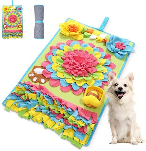 JXTZ Snuffle Mat for Dogs, Interactive Snuffle Mat, 15.4 x15.4 inches for Small & Medium Pets, Pet Treats Feeding Mat for Boredom Relief, Slow Feeder, Felt Wool Feeding Mat, Puzzle Toy for Dogs, Cats in Saudi Arabia