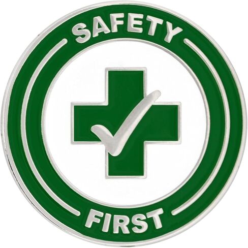 PinMart Safety First المينا دبوس طية صدر السترة - دبابيس رائعة لحقائب الظهر والحقائب والقبعات والحبال والسترات - شارة التوعية بالسلامة للعمل أو المدرسة أو الأحداث أو هواة الجمع in Saudi Arabia