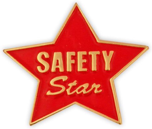 PinMart Safety First المينا دبوس طية صدر السترة - دبابيس رائعة لحقائب الظهر والحقائب والقبعات والحبال والسترات - شارة التوعية بالسلامة للعمل أو المدرسة أو الأحداث أو هواة الجمع in Saudi Arabia
