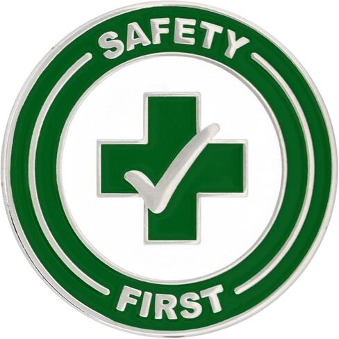 PinMart Safety First المينا دبوس طية صدر السترة - دبابيس رائعة لحقائب الظهر والحقائب والقبعات والحبال والسترات - شارة التوعية بالسلامة للعمل أو المدرسة أو الأحداث أو هواة الجمع in Saudi Arabia