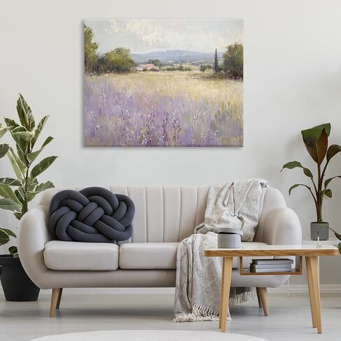 لوحة فنية جدارية من القماش من Stupell Industries Lavender Farmland Meadow، تصميم بواسطة Petal Prints Design، مقاس 48 × 36 in Kuwait