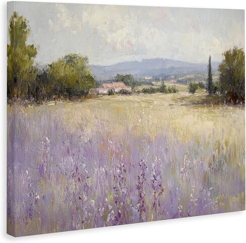 لوحة فنية جدارية من القماش من Stupell Industries Lavender Farmland Meadow، تصميم بواسطة Petal Prints Design، مقاس 48 × 36 in Kuwait