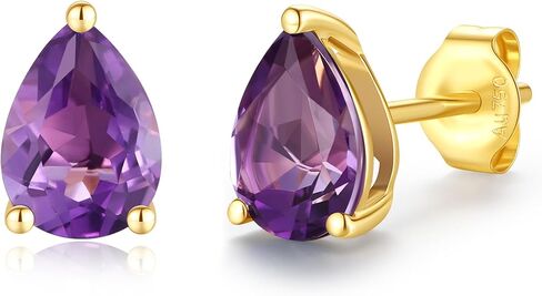 FANCIME 14k Solid Yellow Gold Pear Stud Earrings Prong Cluster Stud Earrings Natural/Created Gemstone Jewelry Gifts for Her Mom Women Wife,Gemstone Size 5 * 7mm in Saudi Arabia