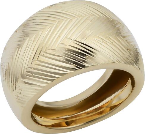 Kooljewelry خاتم سيجار من الذهب الأصفر عيار 14 قيراط بقطع الماس (14.5 ملم) in Saudi Arabia