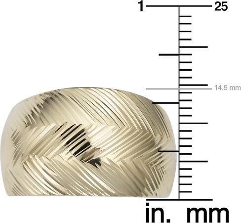 Kooljewelry خاتم سيجار من الذهب الأصفر عيار 14 قيراط بقطع الماس (14.5 ملم) in Saudi Arabia