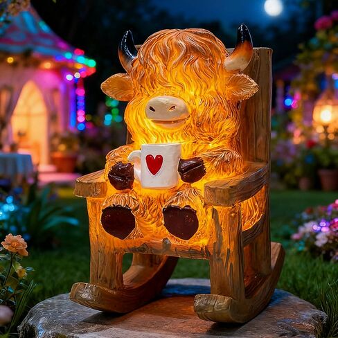 Solar-Powered Owl Statue on Chair, Cute LED Owl Figure for Home, Fireplace, Outdoor, 3x3x4 in in Saudi Arabia