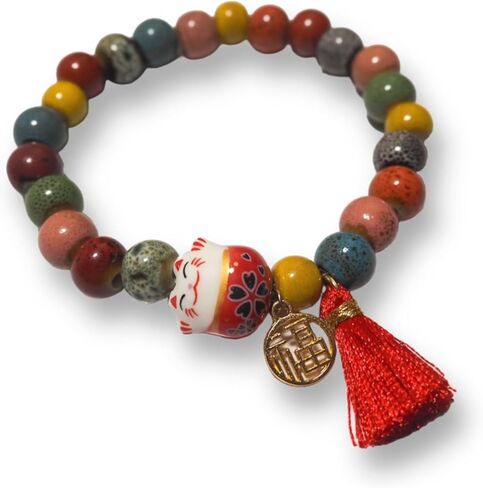 Japanese Bracelet Custom Gift for Japanese Lover Anime Lucky Cat Pendant Maneki Neko Jewelry Charms Kawaii Gift for Women Men Japanese Gifts in Saudi Arabia