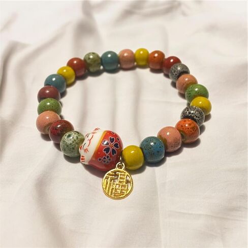 Japanese Bracelet Custom Gift for Japanese Lover Anime Lucky Cat Pendant Maneki Neko Jewelry Charms Kawaii Gift for Women Men Japanese Gifts in Saudi Arabia