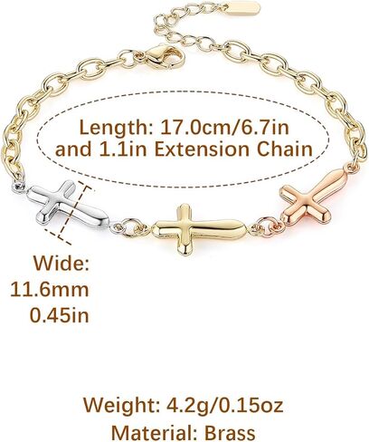 HZMAN Gold Cross Bracelets for Women Dainty Gold Jewelry Gifts for Women Stack Trendy Bracelet in Saudi Arabia