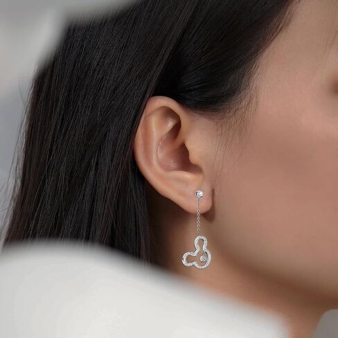 Cute Stud Earrings for Girls Teens Women - Sterling Silver Hypoallergenic Cubic Zirconia Heart Mouse Drop Dangle Earrings Dainty Lovely Studs Fashion Jewelry Adorable Gifts for Christmas Daughter in Saudi Arabia
