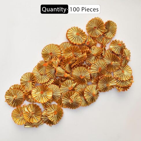 3 سم ، 100 قطعة ، زهور غوتا بلون ذهبي in Kuwait