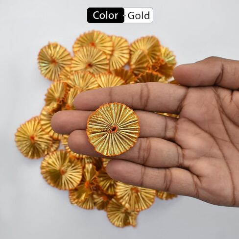 3 سم ، 100 قطعة ، زهور غوتا بلون ذهبي in Kuwait