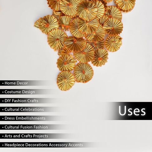 3 سم ، 100 قطعة ، زهور غوتا بلون ذهبي in Kuwait