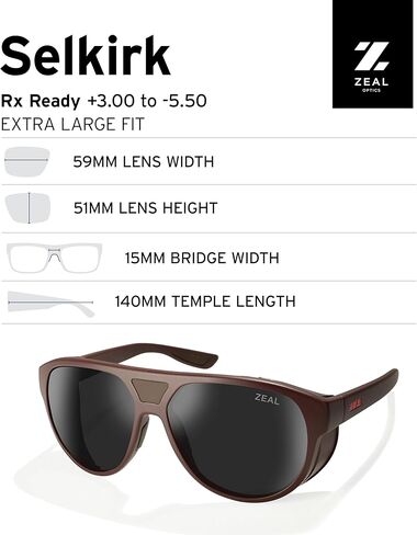 Zeal Optics Selkirk Plant-based Polarized Glacier Sunglasses for Men & Women w/Side Shields in Saudi Arabia