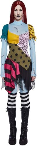 Dolls Kill Nightmare Sally Rag Doll Costume – Halloween Colorblock Outfit by Trickz N' Treatz in Saudi Arabia