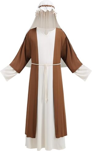 Colorful House Men Joseph Costume 3PC - Elegant Biblical Nativity Dress UP Shepherd Jesus Bible Outfit in Halloween in Saudi Arabia