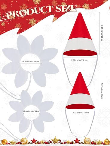 Jecery 3 Pcs Doll Costume Christmas Red Costume Santa's Dress Costumes Cone Hat with Gloves Faux Collar in Saudi Arabia