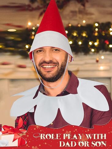 Jecery 3 Pcs Doll Costume Christmas Red Costume Santa's Dress Costumes Cone Hat with Gloves Faux Collar in Saudi Arabia