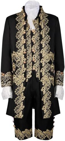 القرون الوسطى الروكوكو نمط المحكمة الأمير تأثيري الزي الرجال الفيكتوري زي دعوى مطرزة فستان بتصميم حالم in Kuwait