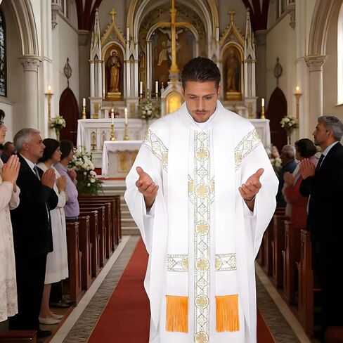 Church Catholic Priest Unisex Priest Costume with Stole Chasuble for Catholic Priests Clergy Robes for Men in Saudi Arabia