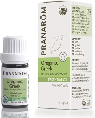 Pranarom - Oregano Essential Oil (5ml) - 100% Pure Natural Therapeutic Grade Essential Oil for Diffusing and Cleaning | USDA and ECOCERT Certified Organic in Saudi Arabia
