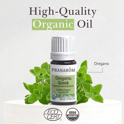 Pranarom - Oregano Essential Oil (5ml) - 100% Pure Natural Therapeutic Grade Essential Oil for Diffusing and Cleaning | USDA and ECOCERT Certified Organic in Saudi Arabia