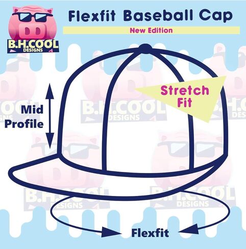 #Octogenarian - Flexfit 6277 Baseball Hat | Unisex Cap for Men and Women | Modern Cap with Flexfit Band and Pre-Curved Bill in Saudi Arabia