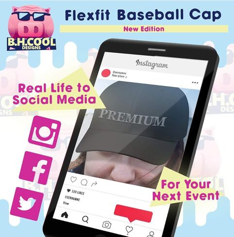 #Octogenarian - Flexfit 6277 Baseball Hat | Unisex Cap for Men and Women | Modern Cap with Flexfit Band and Pre-Curved Bill in Saudi Arabia