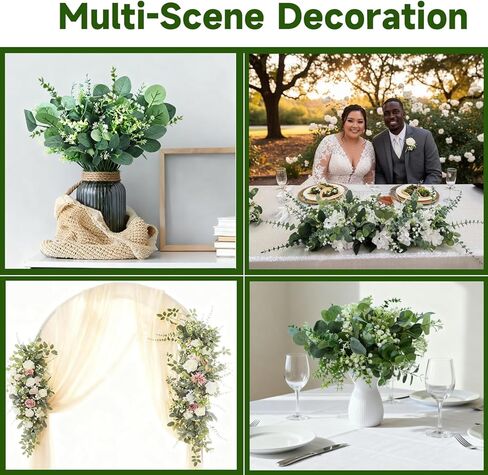 150 Packs 5 Kinds Artificial Greenery Stems Mixed Artificial Eucalyptus Wedding Bouquet Bulk Fake Eucalyptus Stems Greenery Leaves for Vase Wedding Home Table Decor DIY Bouquets (Green) in Saudi Arabia