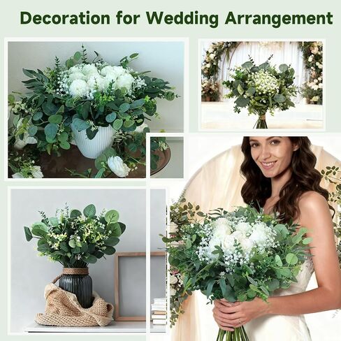 150 Packs 5 Kinds Artificial Greenery Stems Mixed Artificial Eucalyptus Wedding Bouquet Bulk Fake Eucalyptus Stems Greenery Leaves for Vase Wedding Home Table Decor DIY Bouquets (Green) in Saudi Arabia