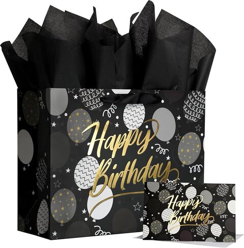 Bobobag 13" Large Gift Bag with Tissue Paper for Girls happy Birthday gift bags (Unicorn) in Kuwait