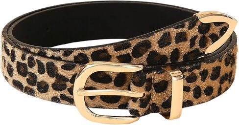 GORGLITTER Women's Leopard Belts Cheetah Western Cowgirl Country Faux Leather Belts Trendy in Saudi Arabia